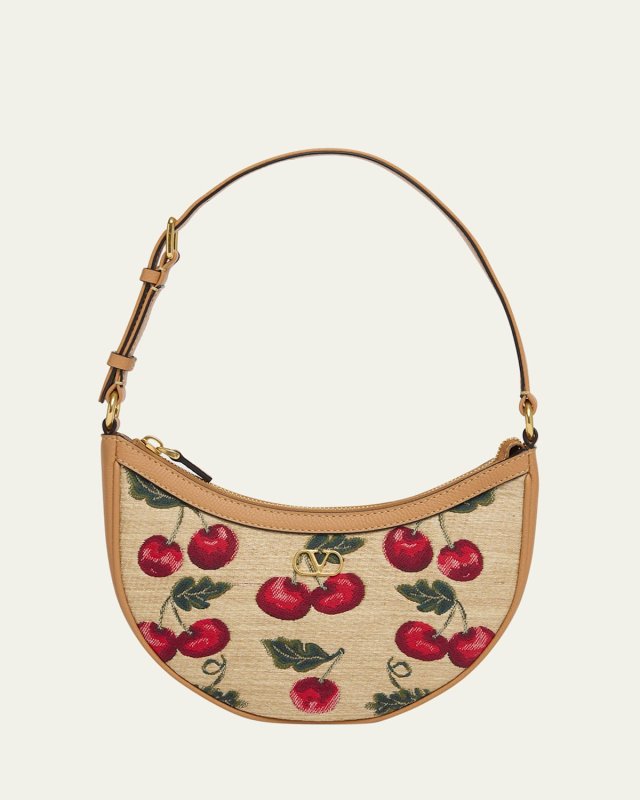 VLOGO Signature Mini Cherries Jacquard Shoulder Bag